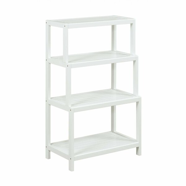 Homeroots 37 in. Bookcase with 4 Shelves in White 380031